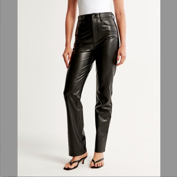 Vegan Leather 90s Straight Pant - Picture 3 of 8